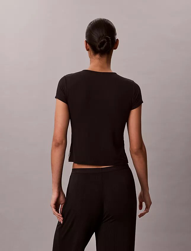 Modal-Stretch-Baby-T-Shirt mit Drop-Stitch-Muster Modal-Stretch-Baby-T-Shirt mit Drop-Stitch-Muster