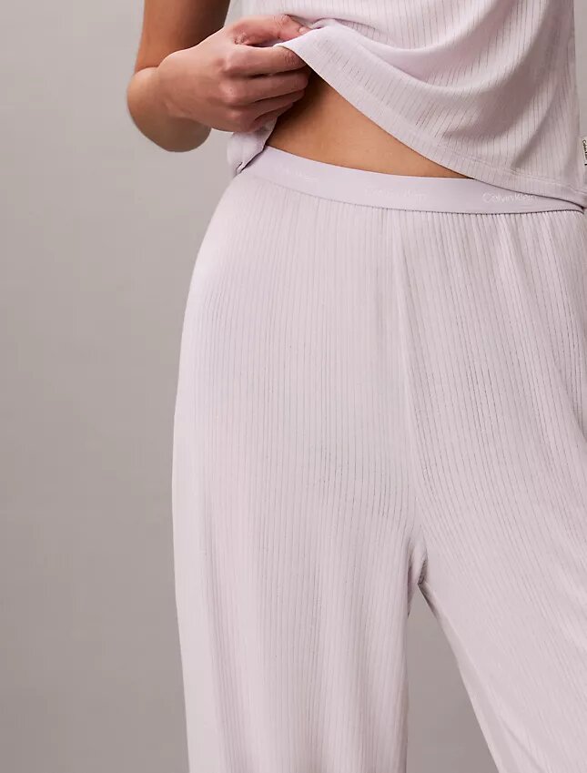 Modal-Stretch-Hose mit Drop-Stitch-Muster und weitem Bein Modal-Stretch-Hose mit Drop-Stitch-Muster und weitem Bein
