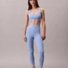 Moderne Sport-Leggings mit hohem Bund und Logo, 7/8-Länge