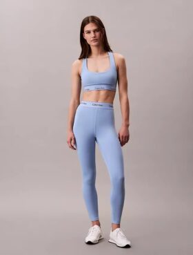 Moderne Sport-Leggings mit hohem Bund und Logo, 7/8-Länge