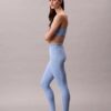 Moderne Sport-Leggings mit hohem Bund und Logo, 7/8-Länge