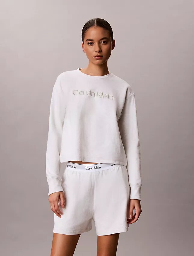 Modernes, locker sitzendes Sweatshirt aus Frottee Modernes, locker sitzendes Sweatshirt aus Frottee