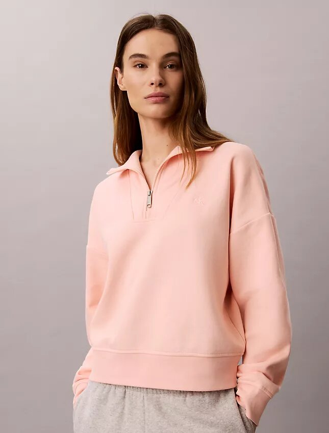 Monogram Fleece-Sweatshirt mit Viertelreißverschluss Monogram Fleece-Sweatshirt mit Viertelreißverschluss