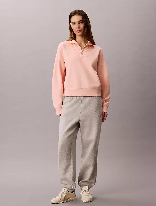Monogram Fleece-Sweatshirt mit Viertelreißverschluss Monogram Fleece-Sweatshirt mit Viertelreißverschluss