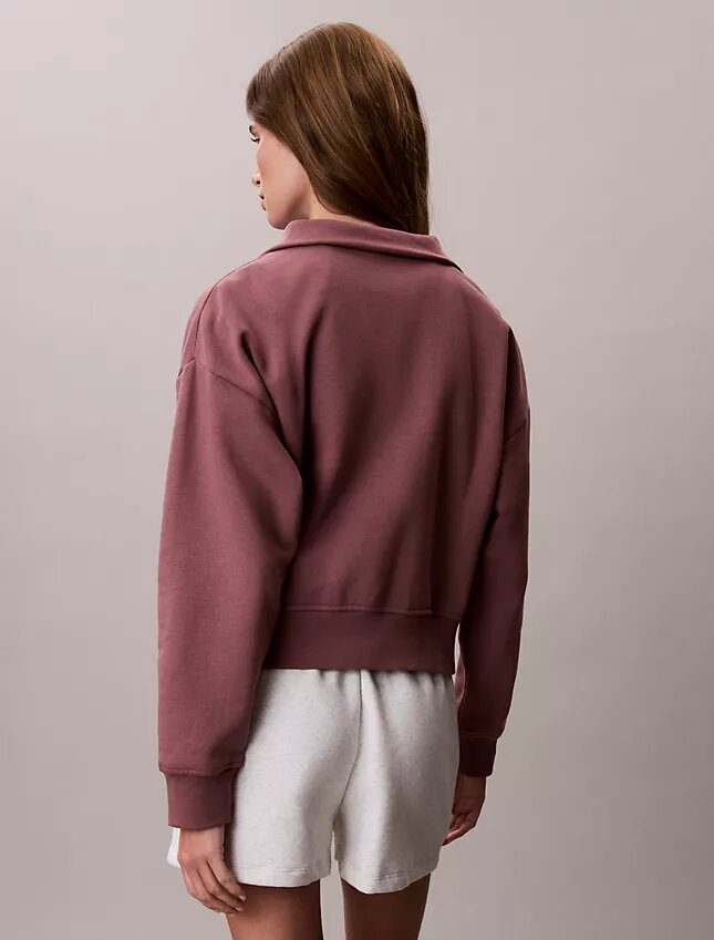 Monogram Fleece-Sweatshirt mit Viertelreißverschluss Monogram Fleece-Sweatshirt mit Viertelreißverschluss