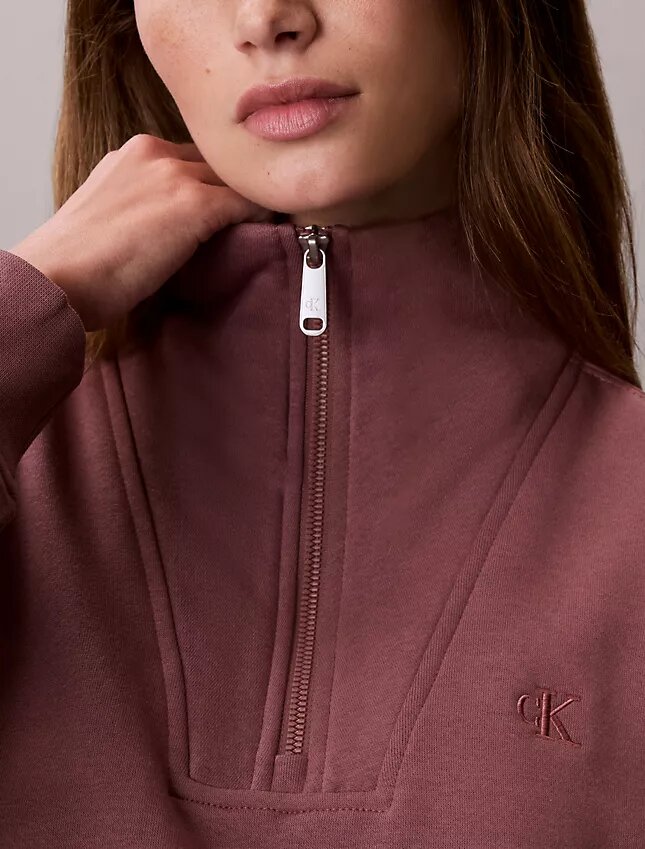 Monogram Fleece-Sweatshirt mit Viertelreißverschluss Monogram Fleece-Sweatshirt mit Viertelreißverschluss