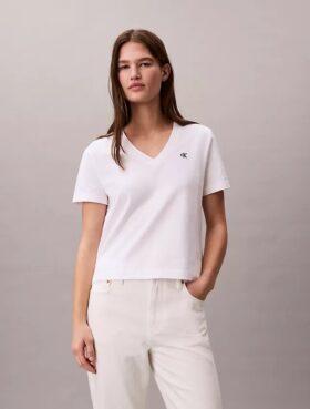 Monogram-T-Shirt mit V-Ausschnitt