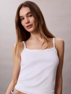 Monogram-Tanktop mit Rippbündchen