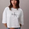 Monologo Cropped T-Shirt mit gerader Silhouette Monologo Cropped T-Shirt mit gerader Silhouette