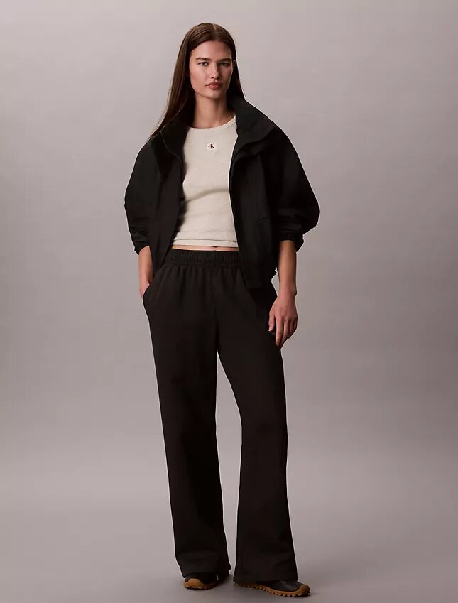 Monologo Fleece-Jogginghose mit weitem Bein Monologo Fleece-Jogginghose mit weitem Bein