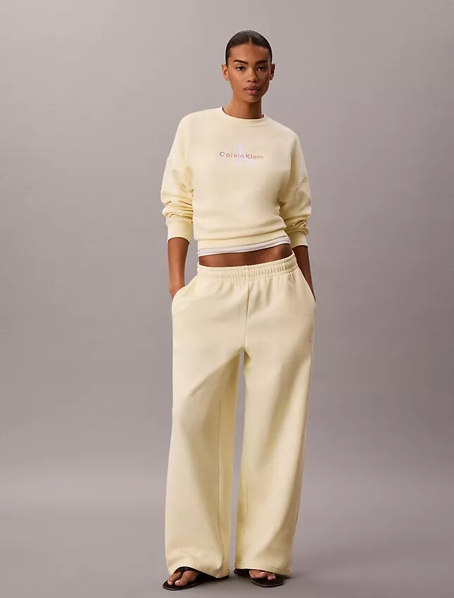 Monologo Fleece-Jogginghose mit weitem Bein Monologo Fleece-Jogginghose mit weitem Bein