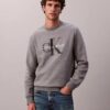 Monologo Fleece-Sweatshirt mit Rundhalsausschnitt Monologo Fleece-Sweatshirt mit Rundhalsausschnitt