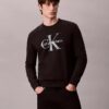 Monologo Fleece-Sweatshirt mit Rundhalsausschnitt Monologo Fleece-Sweatshirt mit Rundhalsausschnitt