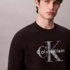 Monologo Fleece-Sweatshirt mit Rundhalsausschnitt Monologo Fleece-Sweatshirt mit Rundhalsausschnitt