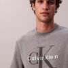 Monologo Fleece-Sweatshirt mit Rundhalsausschnitt Monologo Fleece-Sweatshirt mit Rundhalsausschnitt