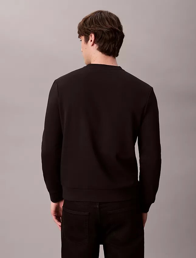 Monologo Fleece-Sweatshirt mit Rundhalsausschnitt Monologo Fleece-Sweatshirt mit Rundhalsausschnitt
