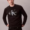 Monologo Fleece-Sweatshirt mit Rundhalsausschnitt Monologo Fleece-Sweatshirt mit Rundhalsausschnitt