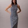 Monologo Midi-Kleid mit Rippenstreifen Monologo Midi-Kleid mit Rippenstreifen