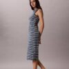 Monologo Midi-Kleid mit Rippenstreifen Monologo Midi-Kleid mit Rippenstreifen