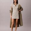 Monologo Mini-Kleid mit Rippenstreifen