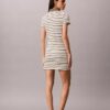 Monologo Mini-Kleid mit Rippenstreifen