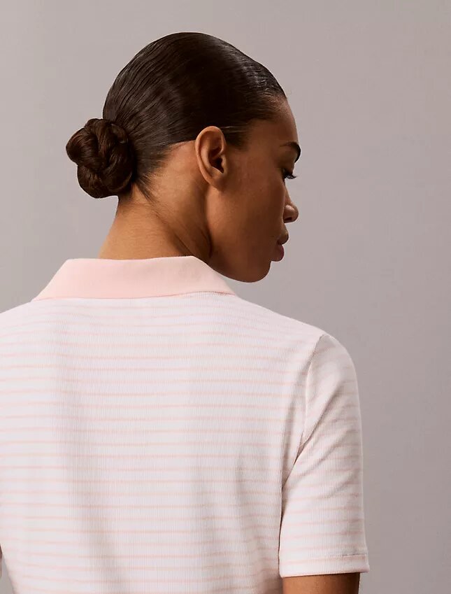 Monologo Stripe Rib Polo-T-Shirt Monologo Stripe Rib Polo-T-Shirt