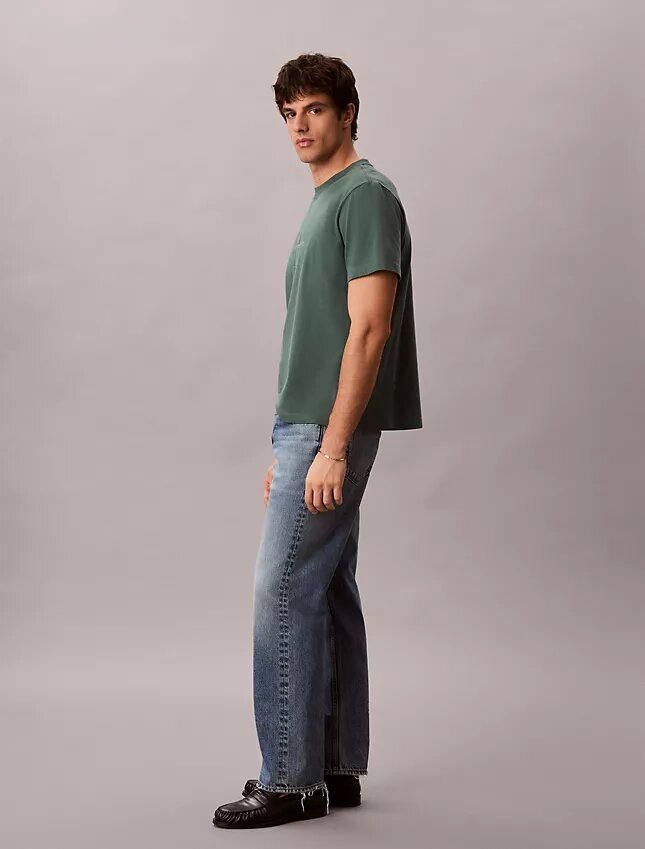 Monologo-T-Shirt mit Acid-Wash-Effekt Monologo-T-Shirt mit Acid-Wash-Effekt