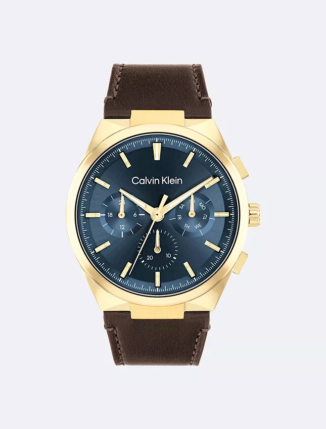 Multifunktionale Uhr mit Lederarmband Multifunktionale Uhr mit Lederarmband