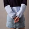 Nylon-Jacke mit Reißverschluss und Farbblock-Design Nylon-Jacke mit Reißverschluss und Farbblock-Design