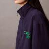 Nylon-Jacke mit Reißverschluss und Farbblock-Design Nylon-Jacke mit Reißverschluss und Farbblock-Design