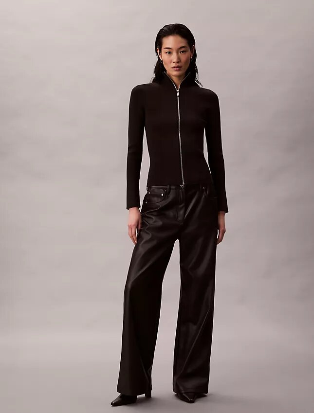 Nylon-Rippjacke mit Reißverschluss Nylon-Rippjacke mit Reißverschluss