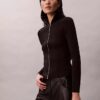 Nylon-Rippjacke mit Reißverschluss Nylon-Rippjacke mit Reißverschluss