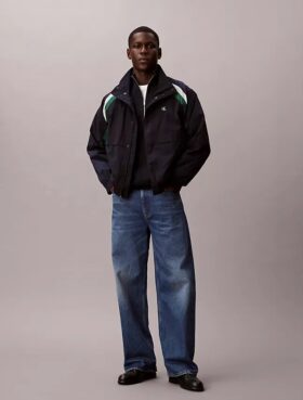 Nylon-Trainingsjacke mit Farbblöcken