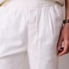 Plissierte Pull-On-Hose aus Leinenmischung