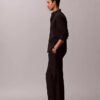 Plissierte Pull-On-Hose aus Leinenmischung