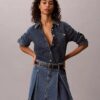 Plissierter Denim-Minirock Plissierter Denim-Minirock