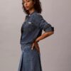 Plissierter Denim-Minirock Plissierter Denim-Minirock