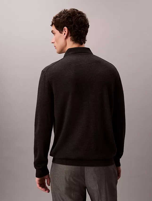 Polo-Pullover aus extrafeiner Merino-Mischung Polo-Pullover aus extrafeiner Merino-Mischung