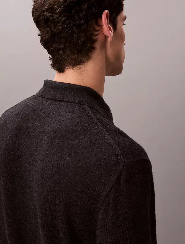 Polo-Pullover aus extrafeiner Merino-Mischung Polo-Pullover aus extrafeiner Merino-Mischung