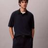 Polo-Pullover aus Leinenmischung Polo-Pullover aus Leinenmischung