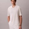 Polo-Pullover aus Leinenmischung Polo-Pullover aus Leinenmischung