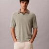 Polo-Pullover aus Leinenmischung Polo-Pullover aus Leinenmischung