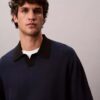 Polo-Pullover aus Leinenmischung Polo-Pullover aus Leinenmischung