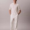 Polo-Pullover aus Leinenmischung Polo-Pullover aus Leinenmischung