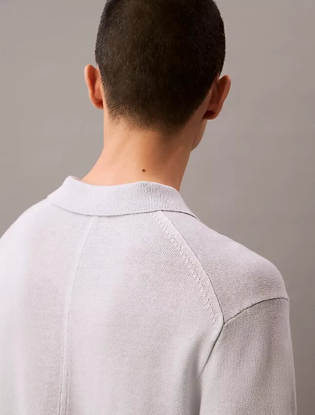 Polo-Pullover aus Leinenmischung Polo-Pullover aus Leinenmischung