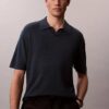 Polo-Pullover aus Leinenmischung Polo-Pullover aus Leinenmischung