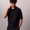 Polo-Pullover aus Leinenmischung Polo-Pullover aus Leinenmischung