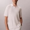 Polo-Pullover aus Leinenmischung Polo-Pullover aus Leinenmischung