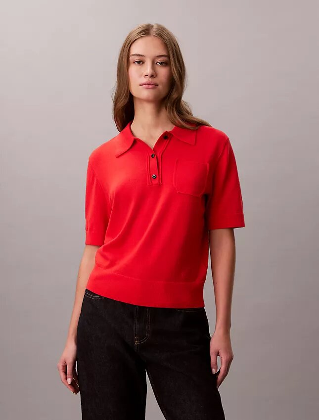 Polo-Pullover aus Merinowolle Polo-Pullover aus Merinowolle