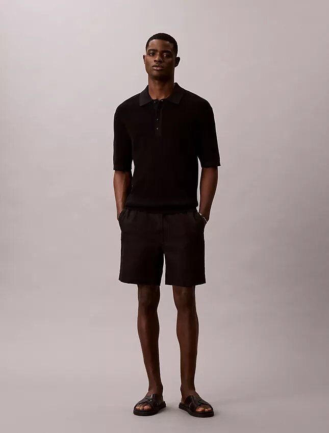 Polo-Pullover aus Waffelpiqué Polo-Pullover aus Waffelpiqué
